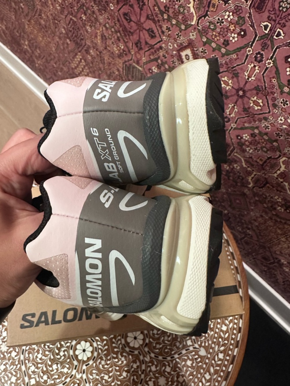 NEW! Salomon XT-6 - Cloudburst / Icy Pink / Tapioca - US 6M/7W Sneaker - Picture 7 of 11
